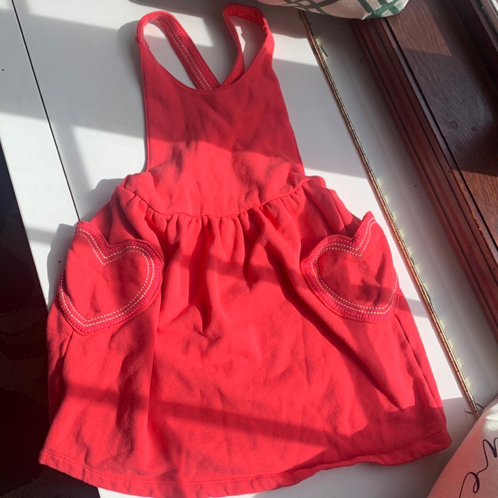 Mini Boden jumper pink with heart pockets sz 8-9